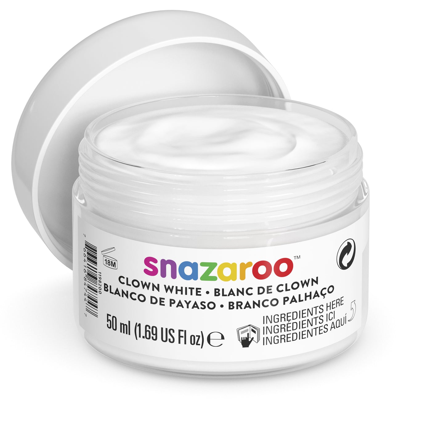 Barva na obličej a tělo Snazaroo - Clown white 50 ml