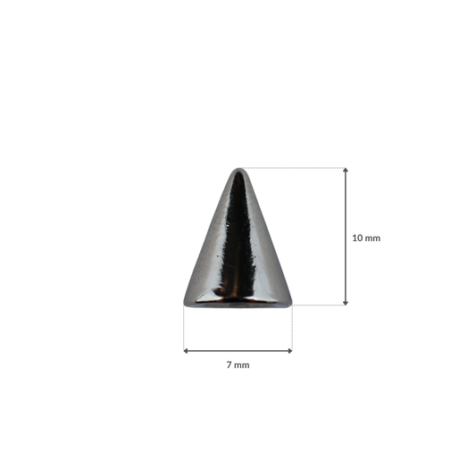 Ćwieki stożki metalowe - 7/10 mm nikiel 1 szt.