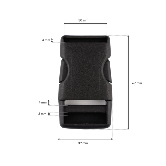 Klamra plastikowa - 30x67 mm czarna 1 szt.