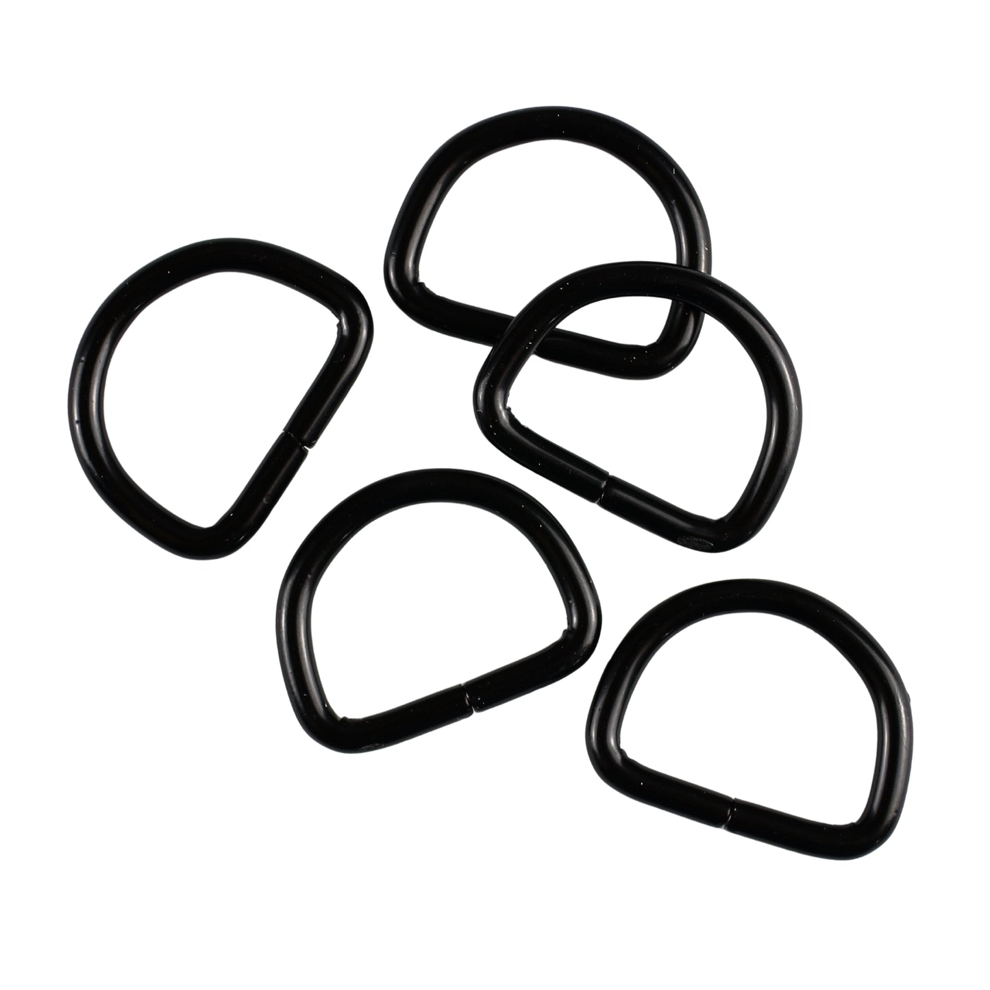 Metal D-ring - 20/15/3 mm matte black 1 pc.