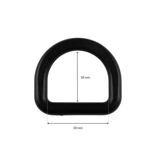 Plastikové polokroužek - 20/18 mm černý 1 ks