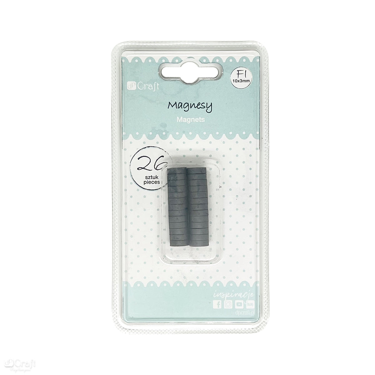Magnety DpCraft - Průměr 10 mm x 3 mm, 26 ks