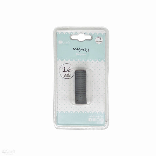 Magnesy DpCraft - průměr 16 mm x 3 mm, 16 ks