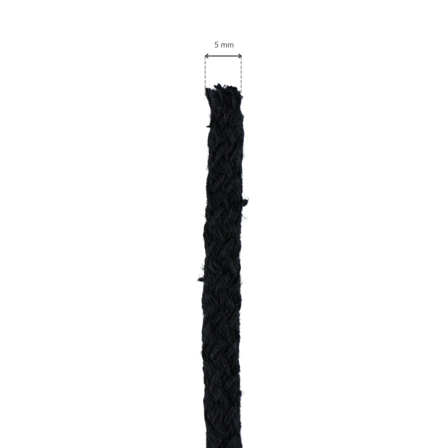 Cord - Cotton 5 mm/1 m black