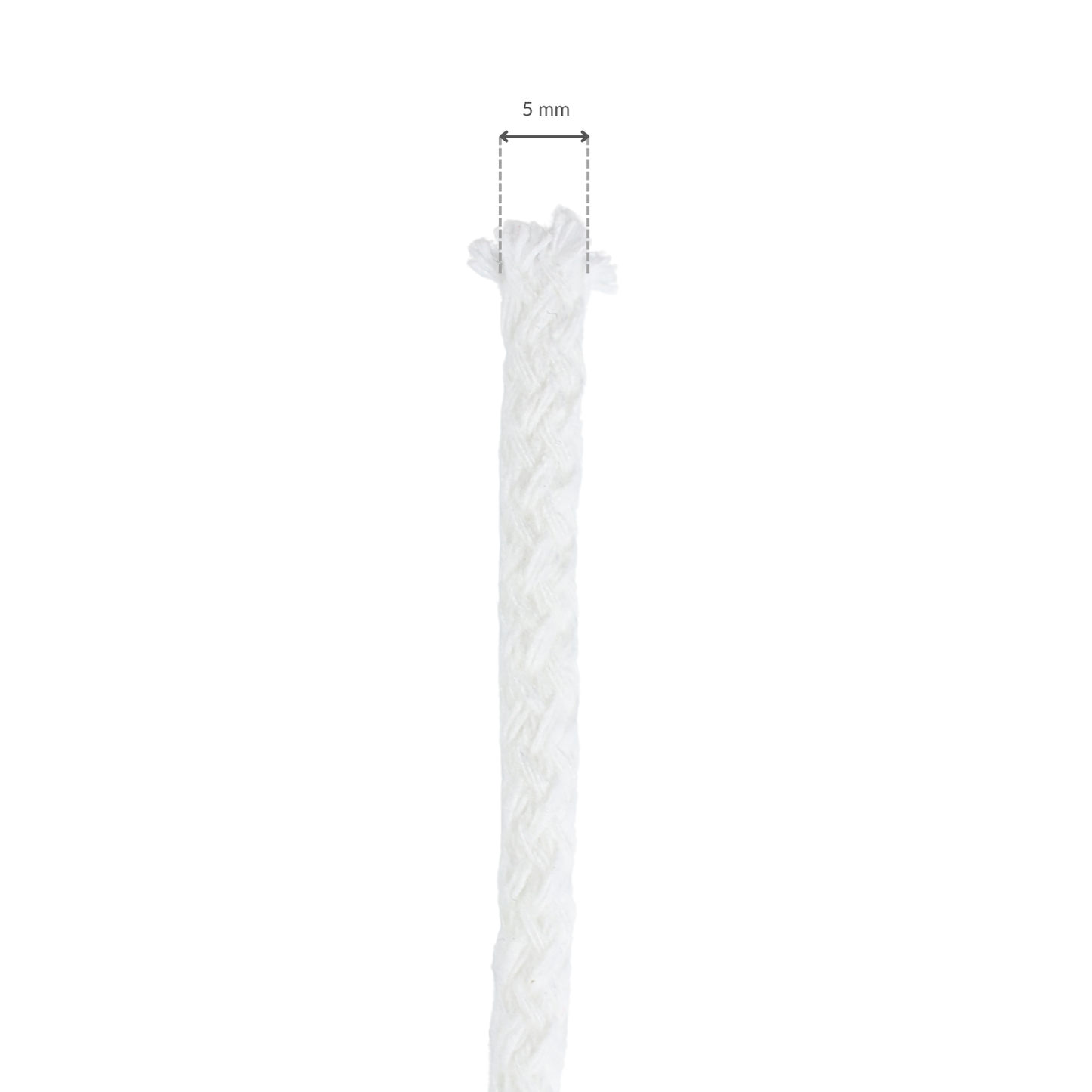 Šňůra - Bavlněná 5 mm/1 m bílá