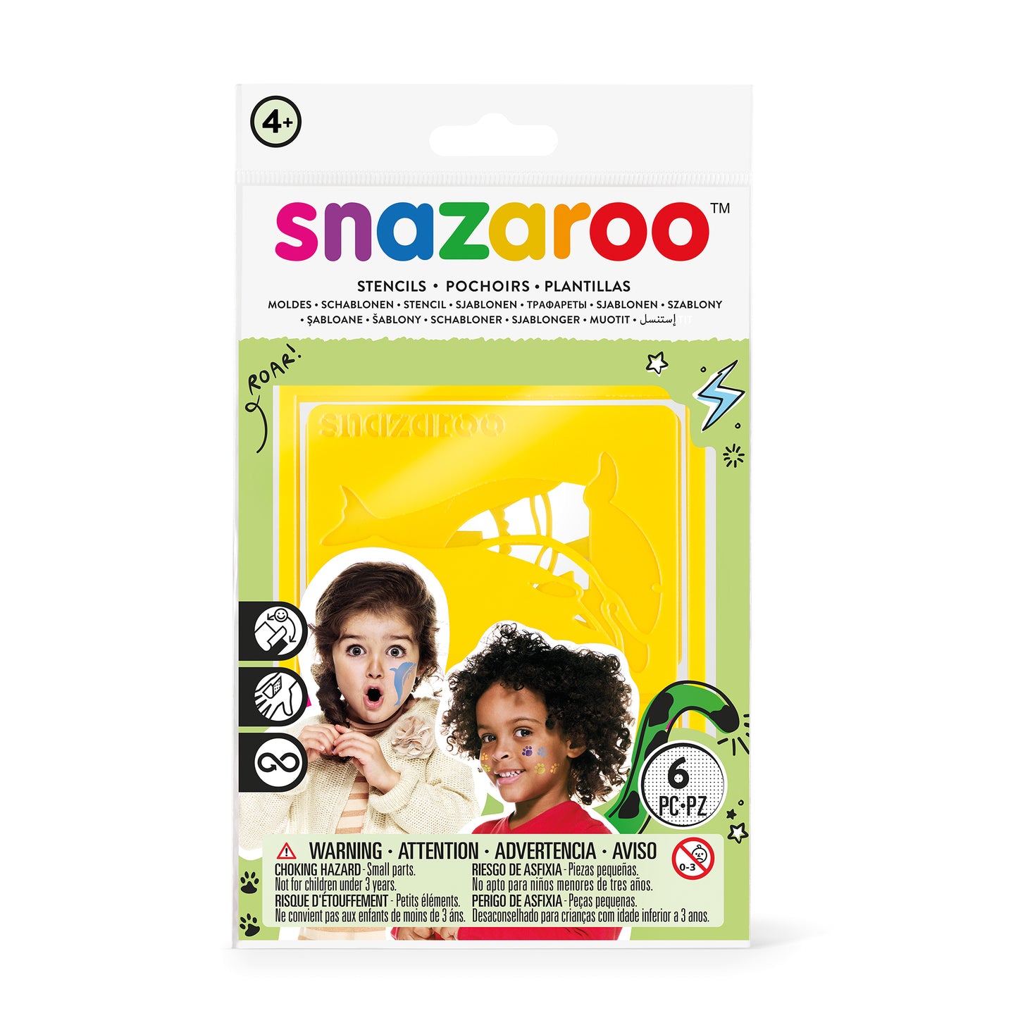 Šablony na malování na obličej Snazaroo - Univerzální 6 ks