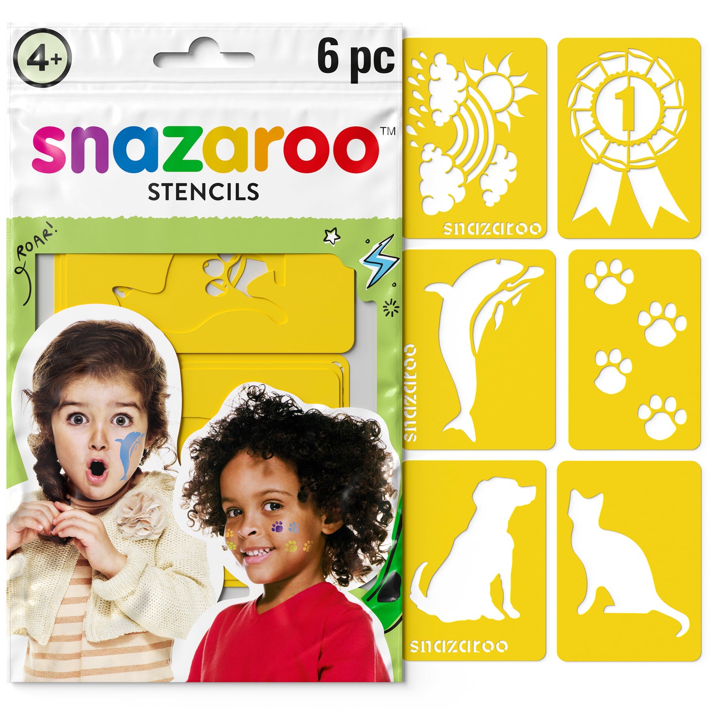 Šablony na malování na obličej Snazaroo - Univerzální 6 ks