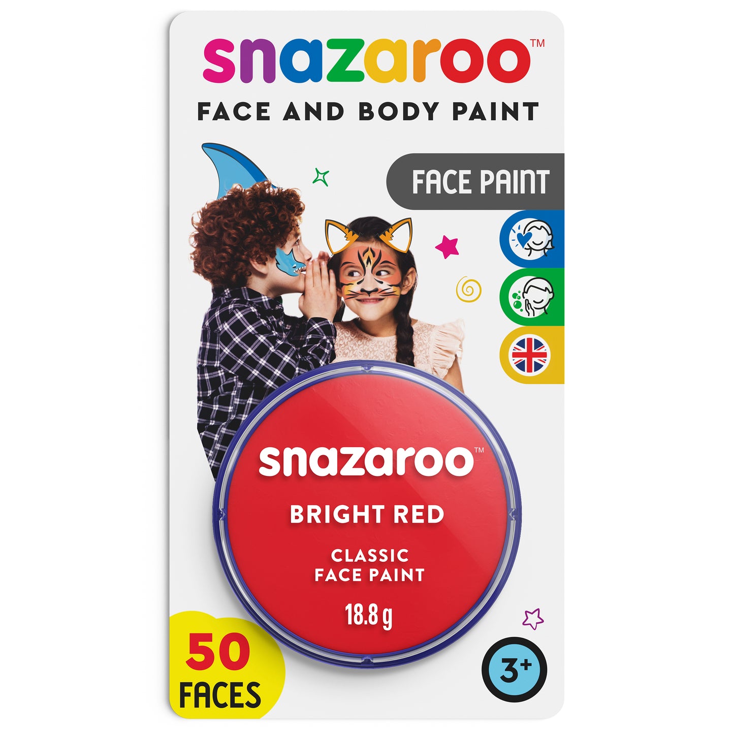 Barva na obličej a tělo Snazaroo - Světle červená 18 ml