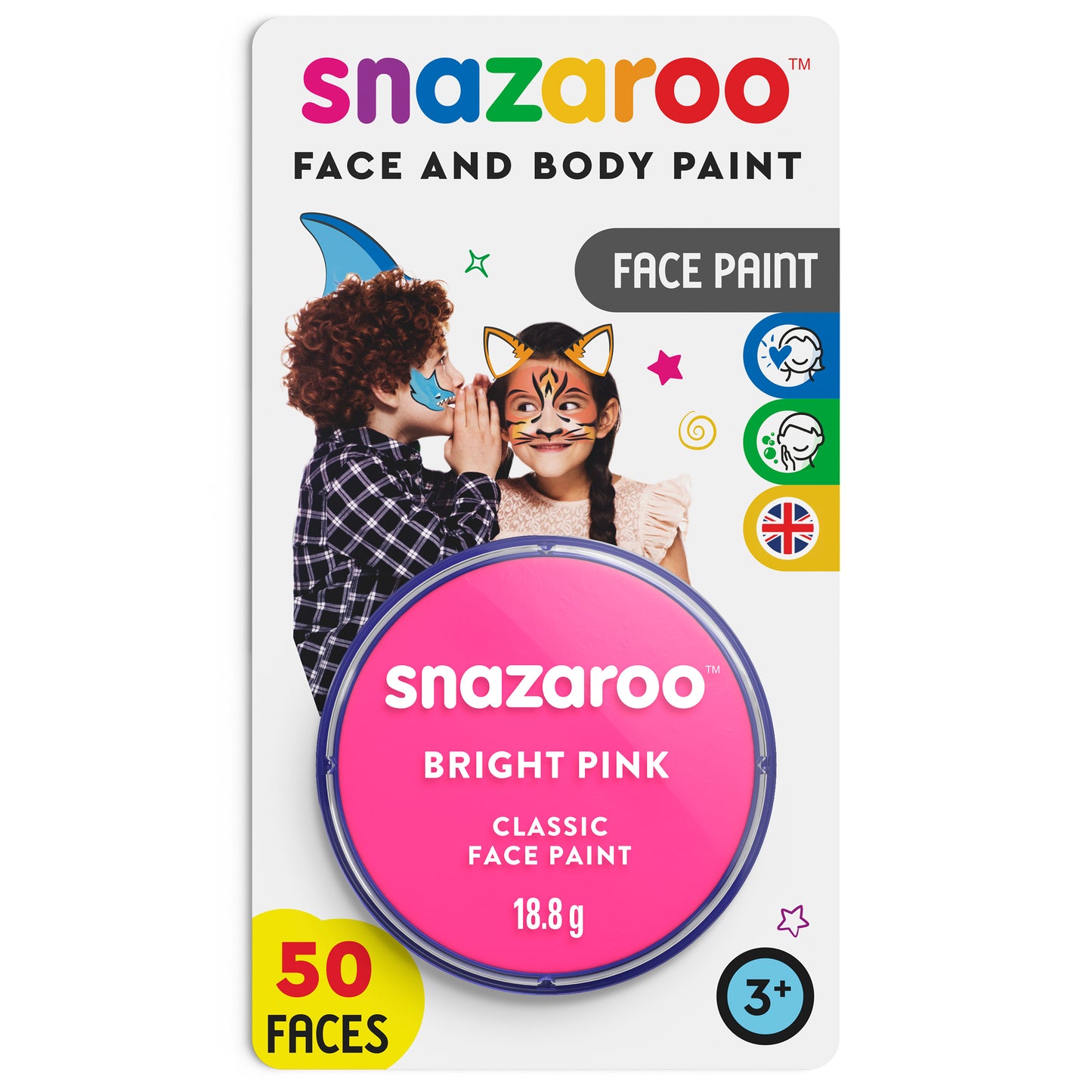 Barva na obličej a tělo Snazaroo - Světle růžová 18 ml