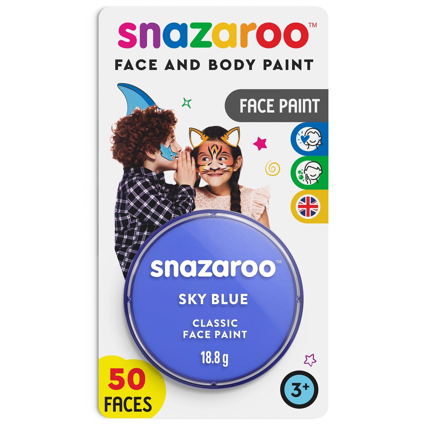 Barva na obličej a tělo Snazaroo - Nebesky modrá 18 ml