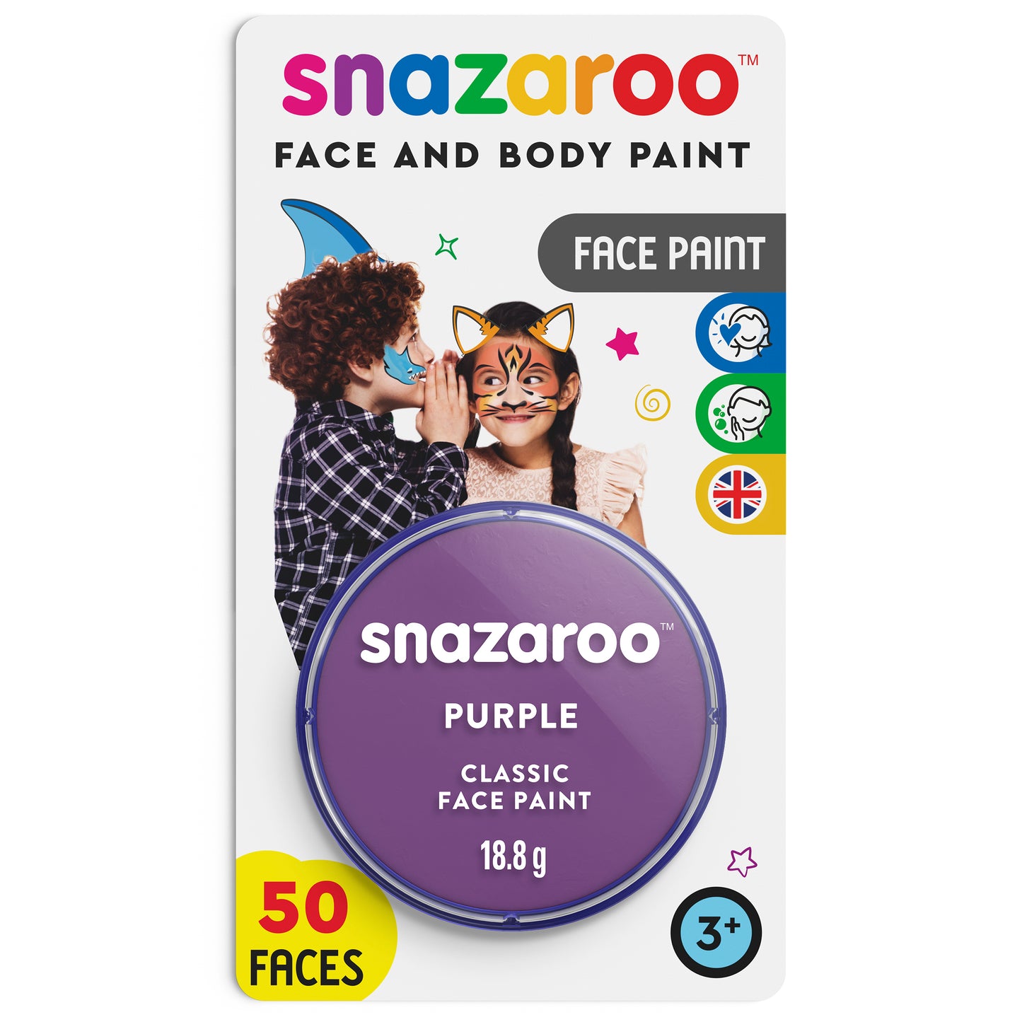 Barva na obličej a tělo Snazaroo - Fialová 18 ml