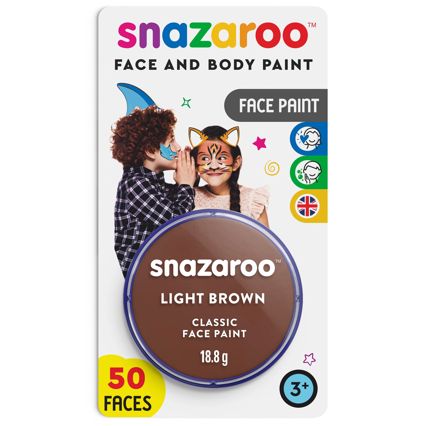 Barva na obličej a tělo Snazaroo - Světle hnědá 18 ml