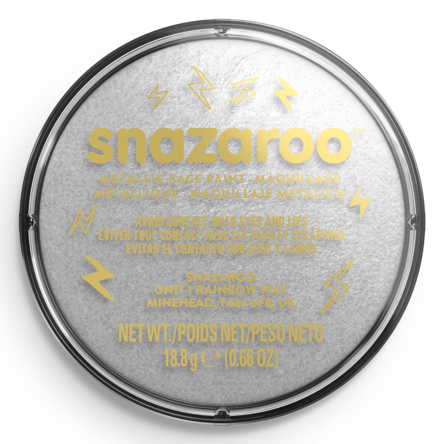 Barva na obličej a tělo Snazaroo metalická - Stříbrná 18 ml