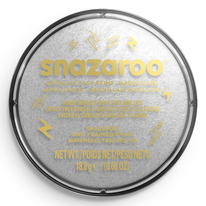 Barva na obličej a tělo Snazaroo metalická - Stříbrná 18 ml