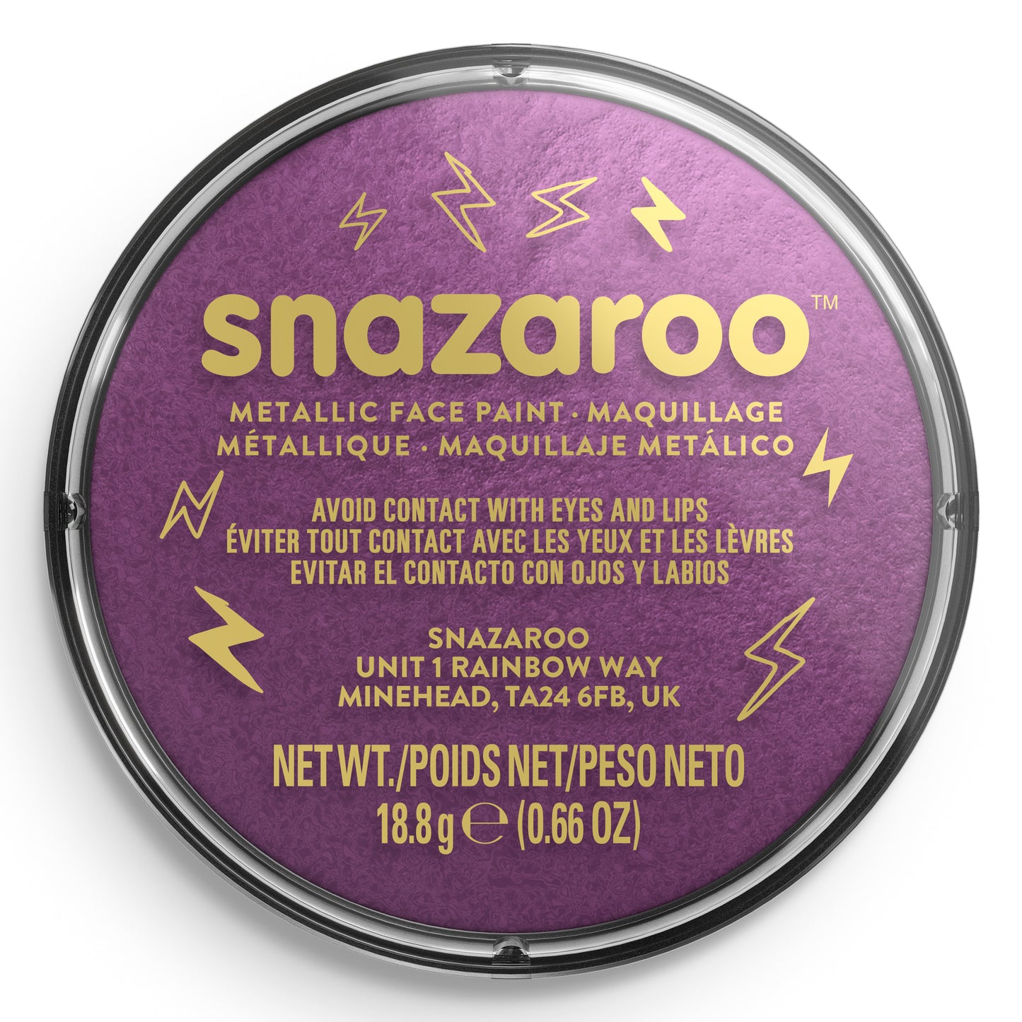 Barva na obličej a tělo Snazaroo Metalická - Fialová 18 ml