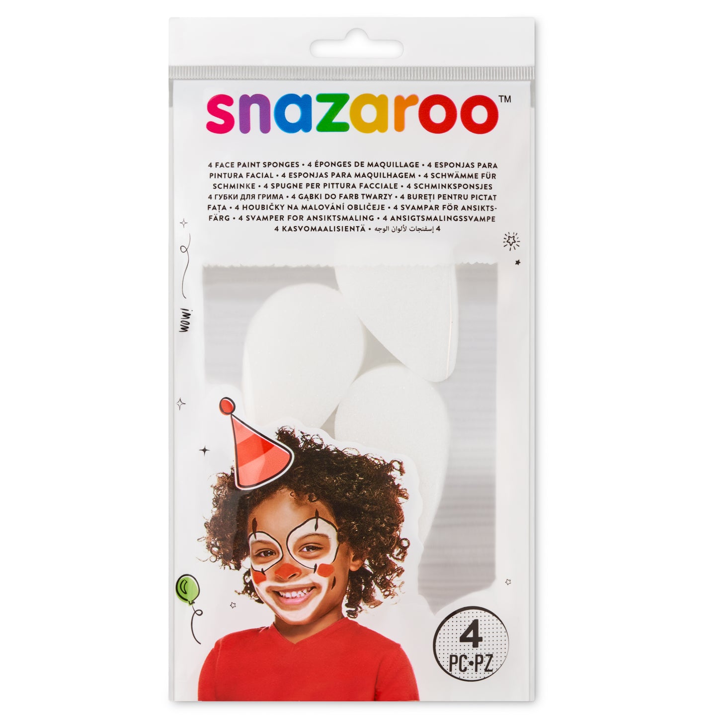 Kosmetické houbičky na obličej Snazaroo - kapka/slza 4 ks