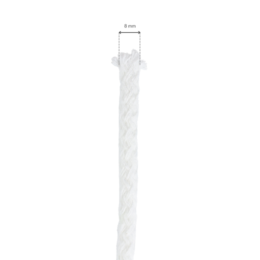 Sznurek - Bawełniany 8 mm/1 m biały