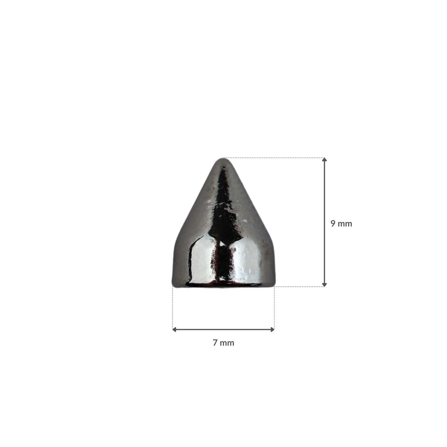 Metal cone studs - 7/9 mm nickel 1 pc.