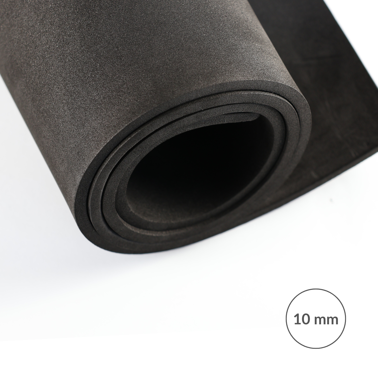 EVA foam 65 kg/m3, 10 mm black - 100x50 cm