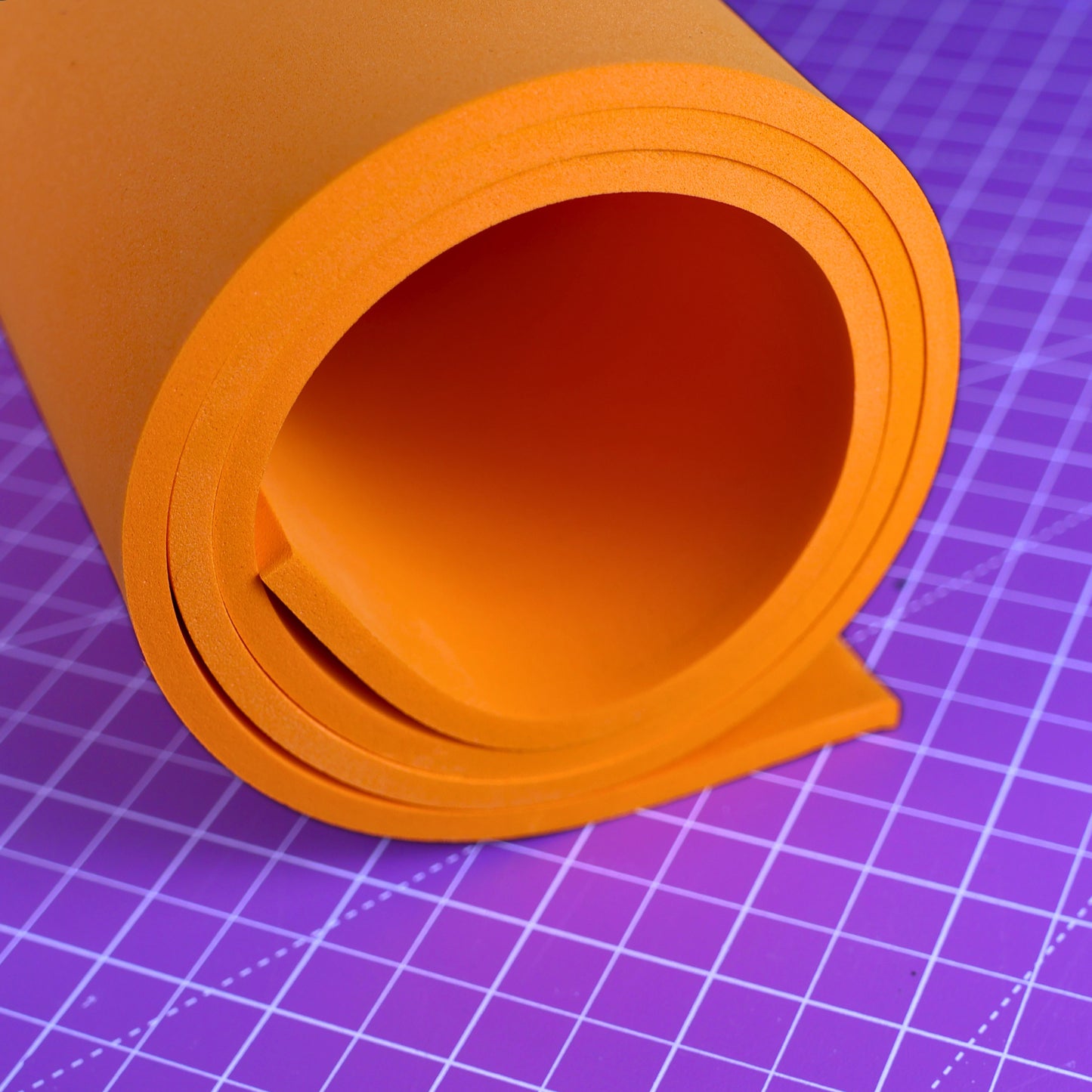 EVA foam 65 kg/m3, 5 mm orange - 50x50 cm