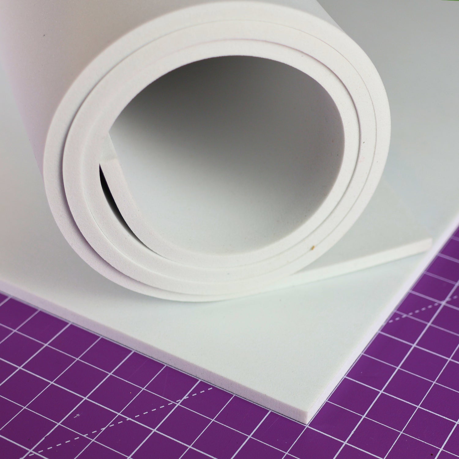 EVA foam 65 kg/m3, 10 mm white - 100x50 cm