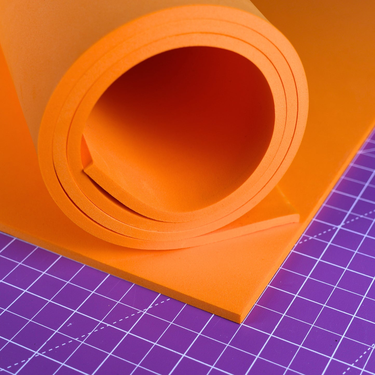 EVA foam 65 kg/m3, 5 mm orange - 50x50 cm