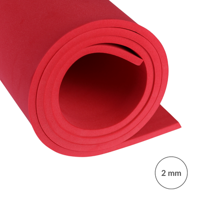 EVA pěna 65 kg/m3, 2 mm červená - 100x50 cm
