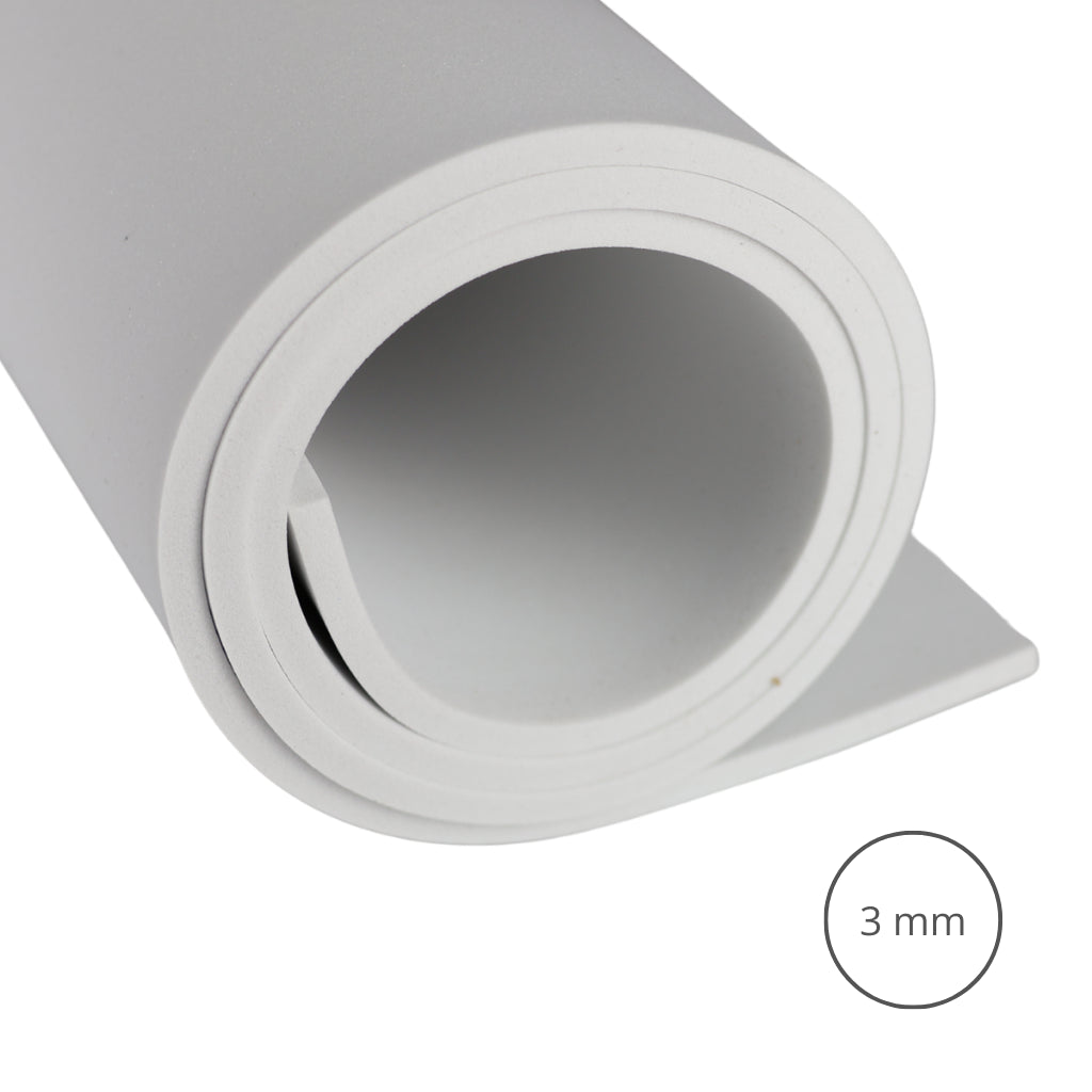 EVA foam 65 kg/m3, 3 mm white - 100x50 cm