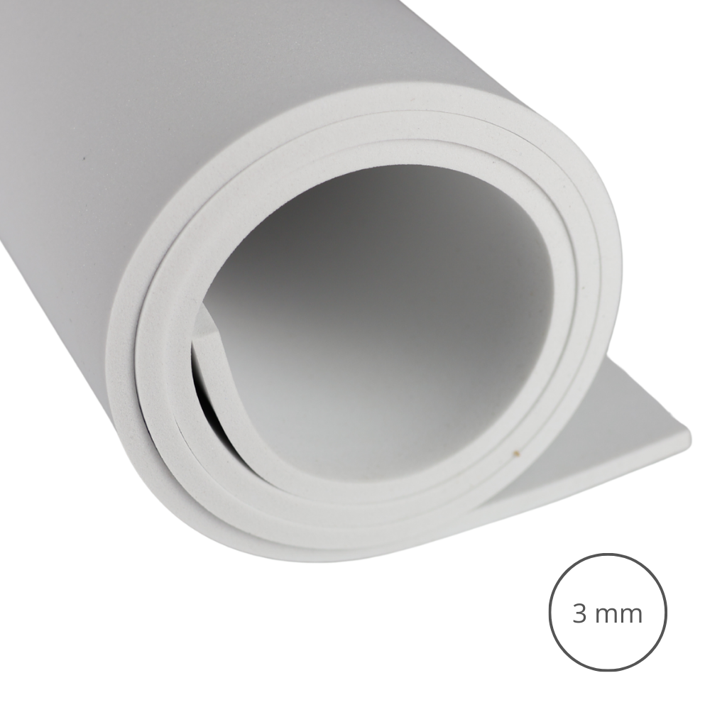 Pianka EVA 65 kg/m3, 3 mm biała - 100x50 cm