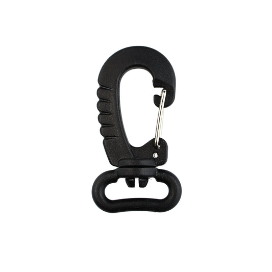 Plastiková karabina - 20 mm otočná černá 1 ks