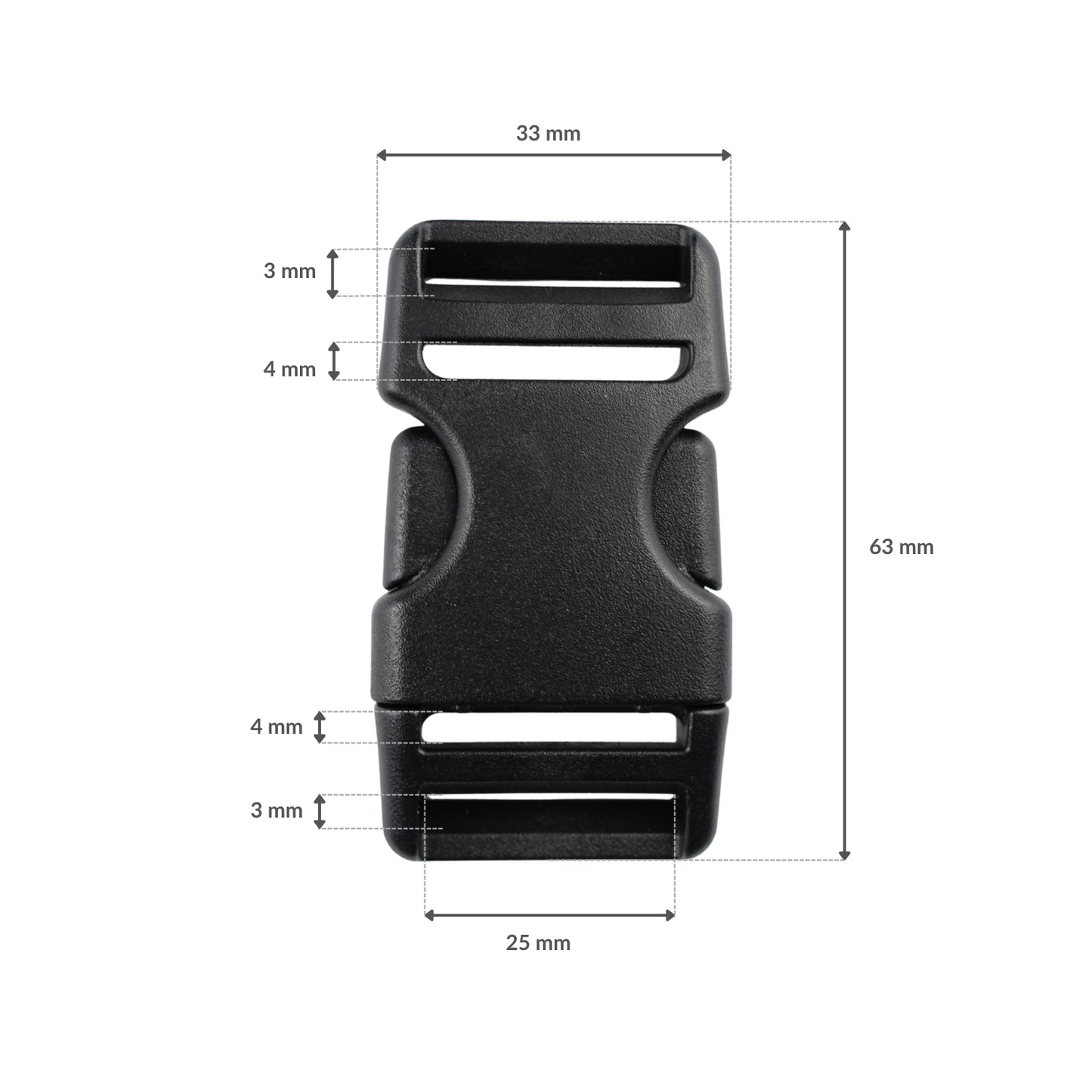 Plastic buckle - 25 mm black 1 pc.