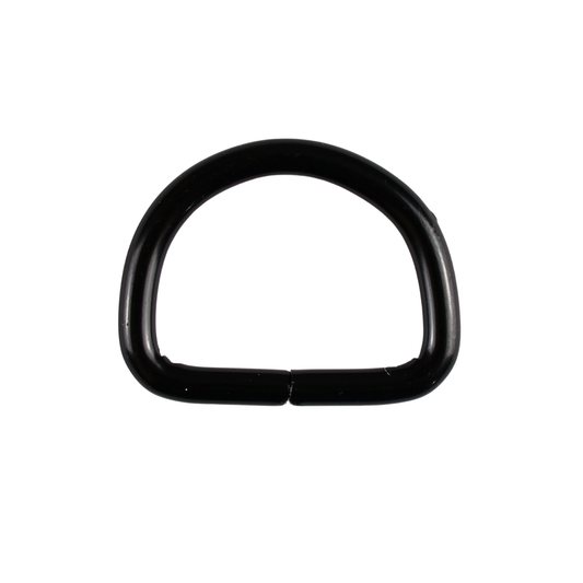 Półkole metalowe - 20/15/3 mm czarny mat 1 szt.