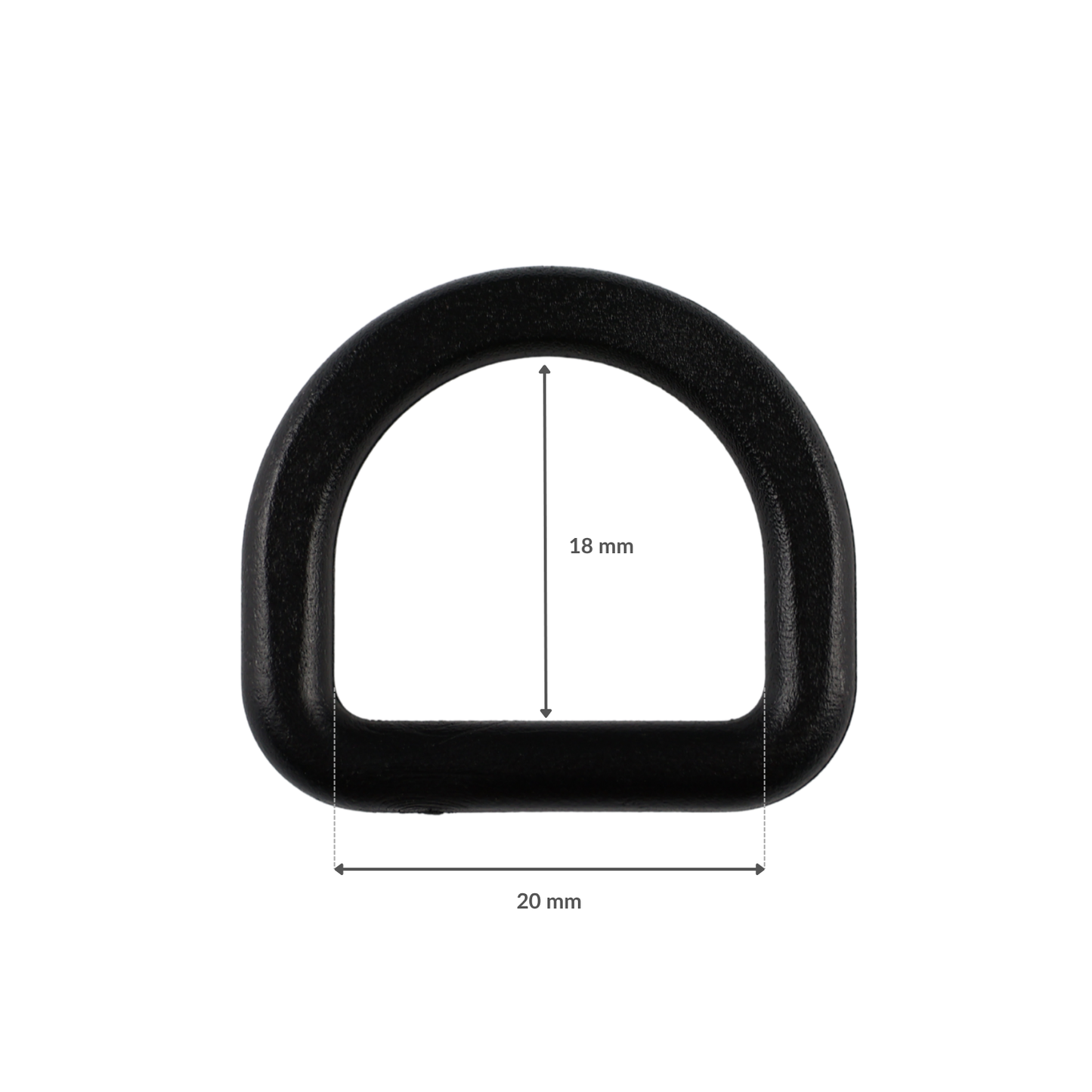 Plastikové polokroužek - 20/18 mm černý 1 ks