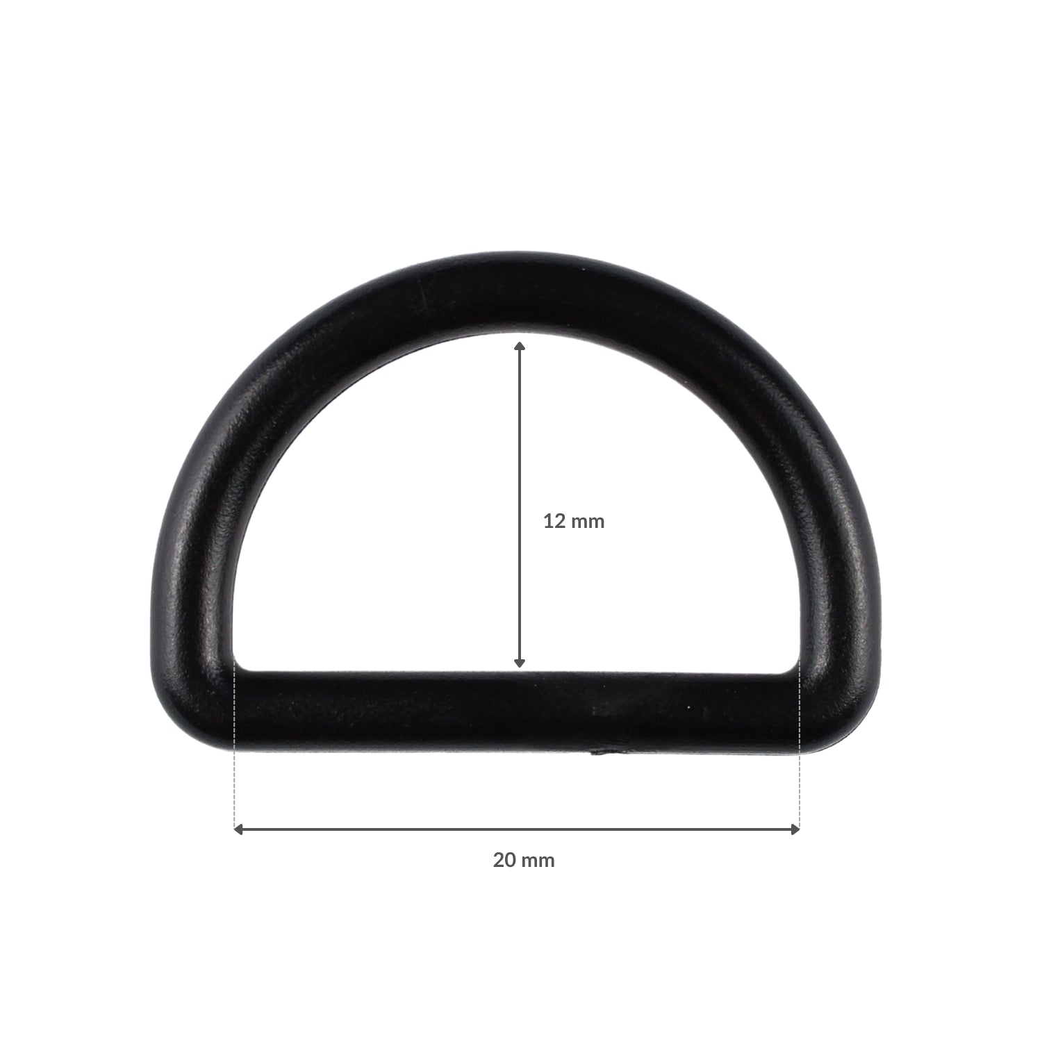Plastic D-ring - 20/12 mm black 1 pc.