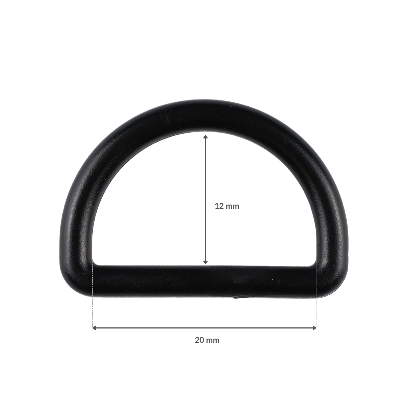 Plastikové půlkroužek - 20/12 mm černý 1 ks