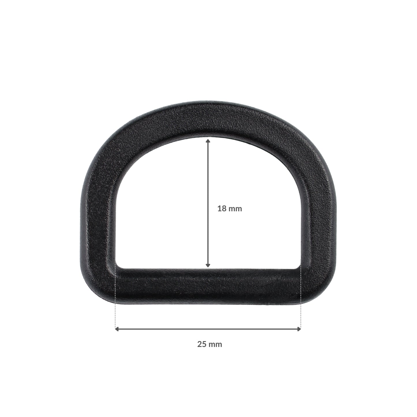 Plastic D-ring - 25/18 mm black 1 pc.