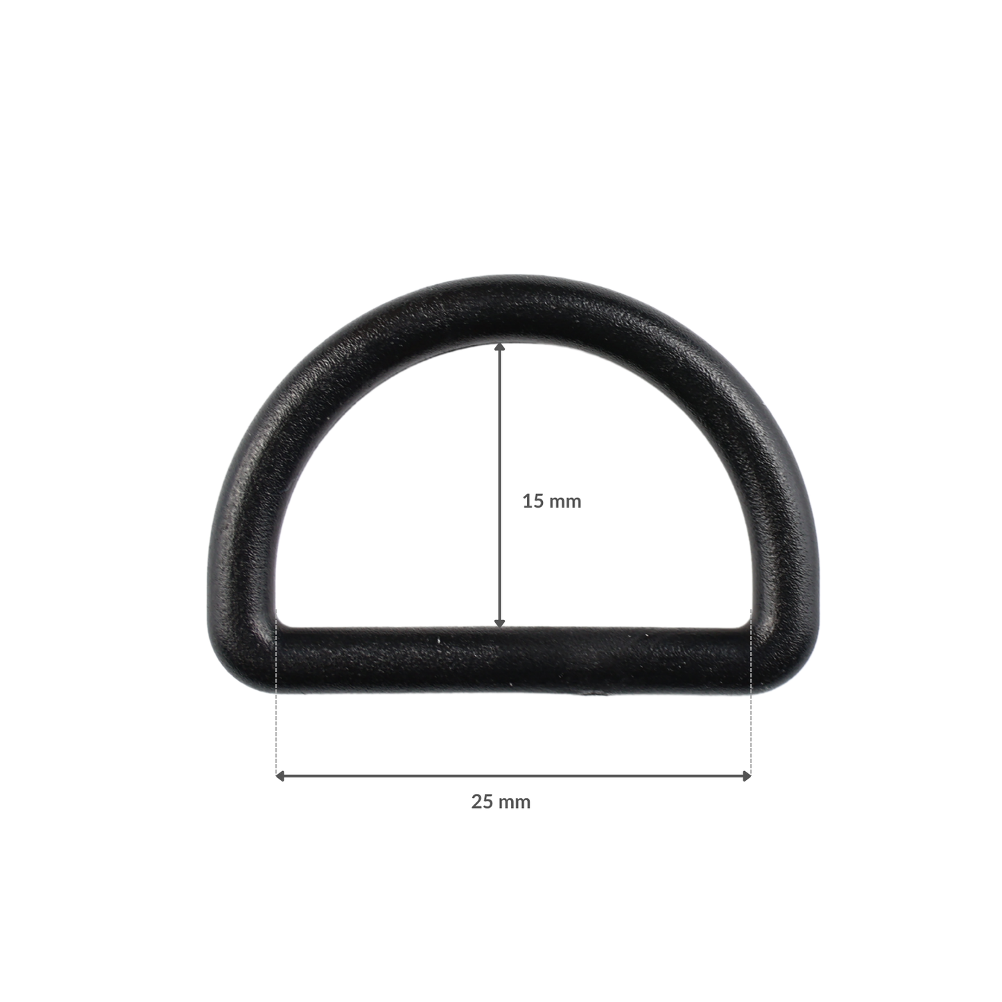 Plastikové půlkružítko - 25/15 mm černé 1 ks