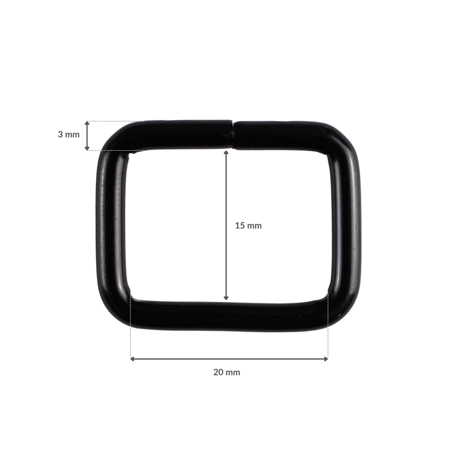 Kovový rámeček - 20/15/3 mm matná černá 1 ks