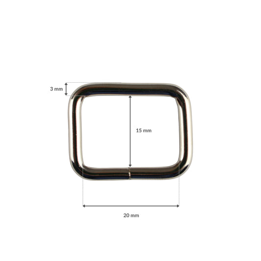 Kovový rámeček - 20/15/3 mm nikl 1 ks