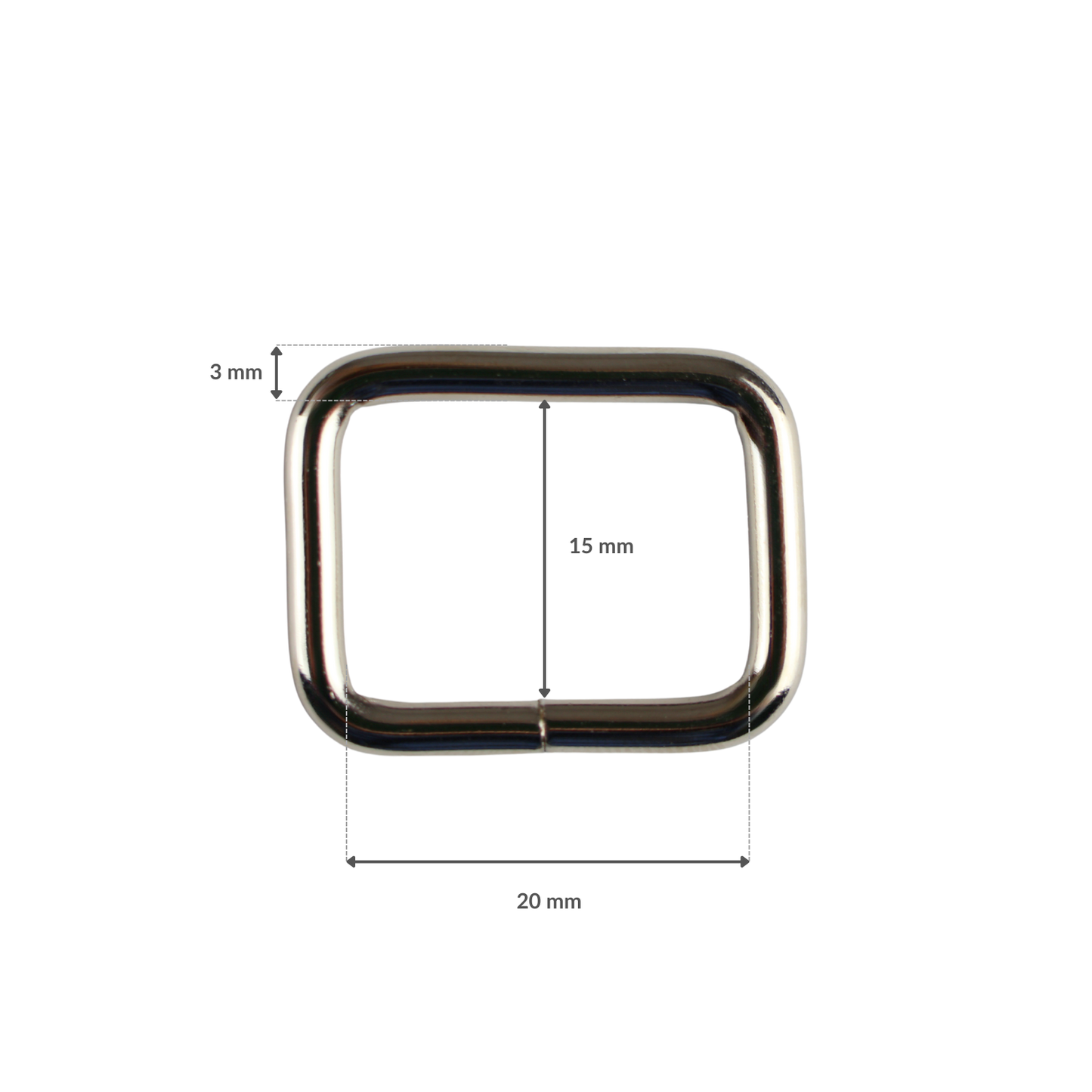Kovový rámeček - 20/15/3 mm nikl 1 ks