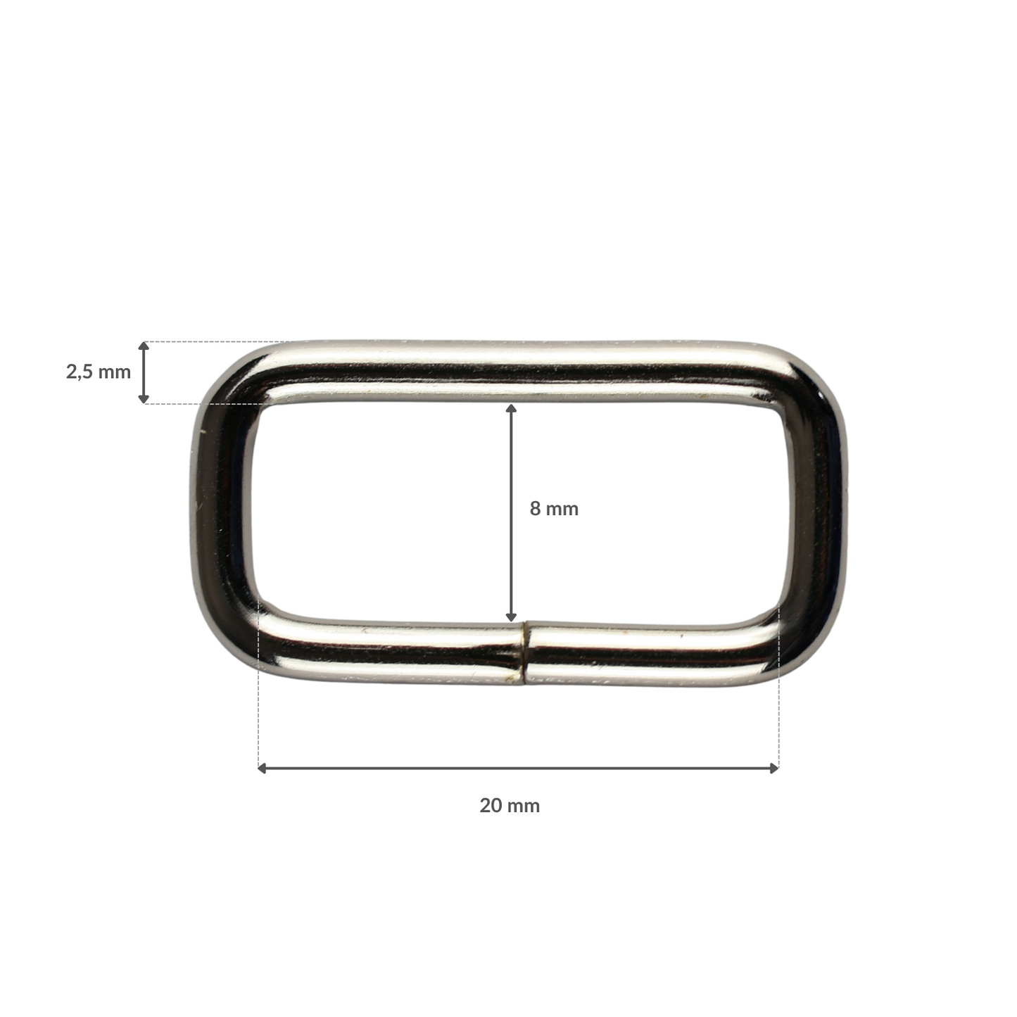 Kovový rámeček - 20/8/2,5 mm nikl 1 ks