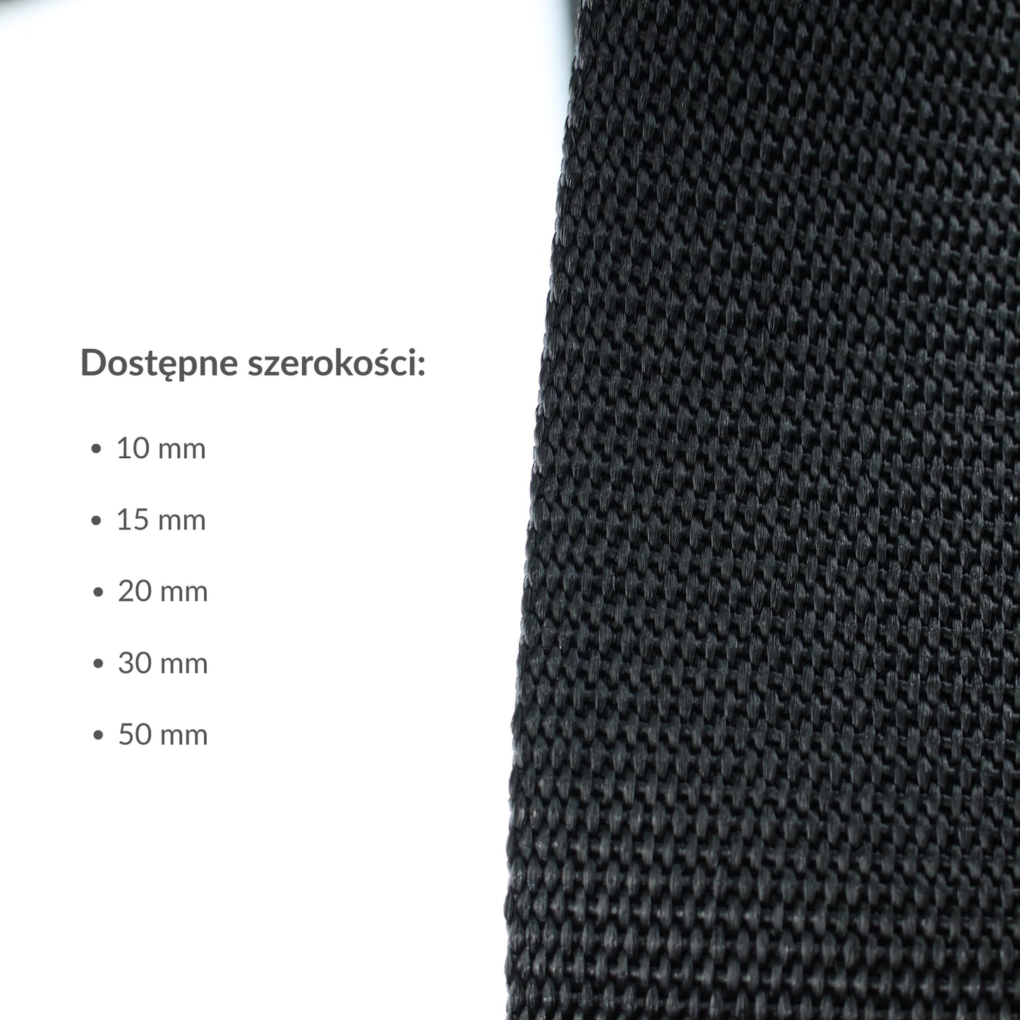 Webbing strap - polypropylene 30 mm/1 m black