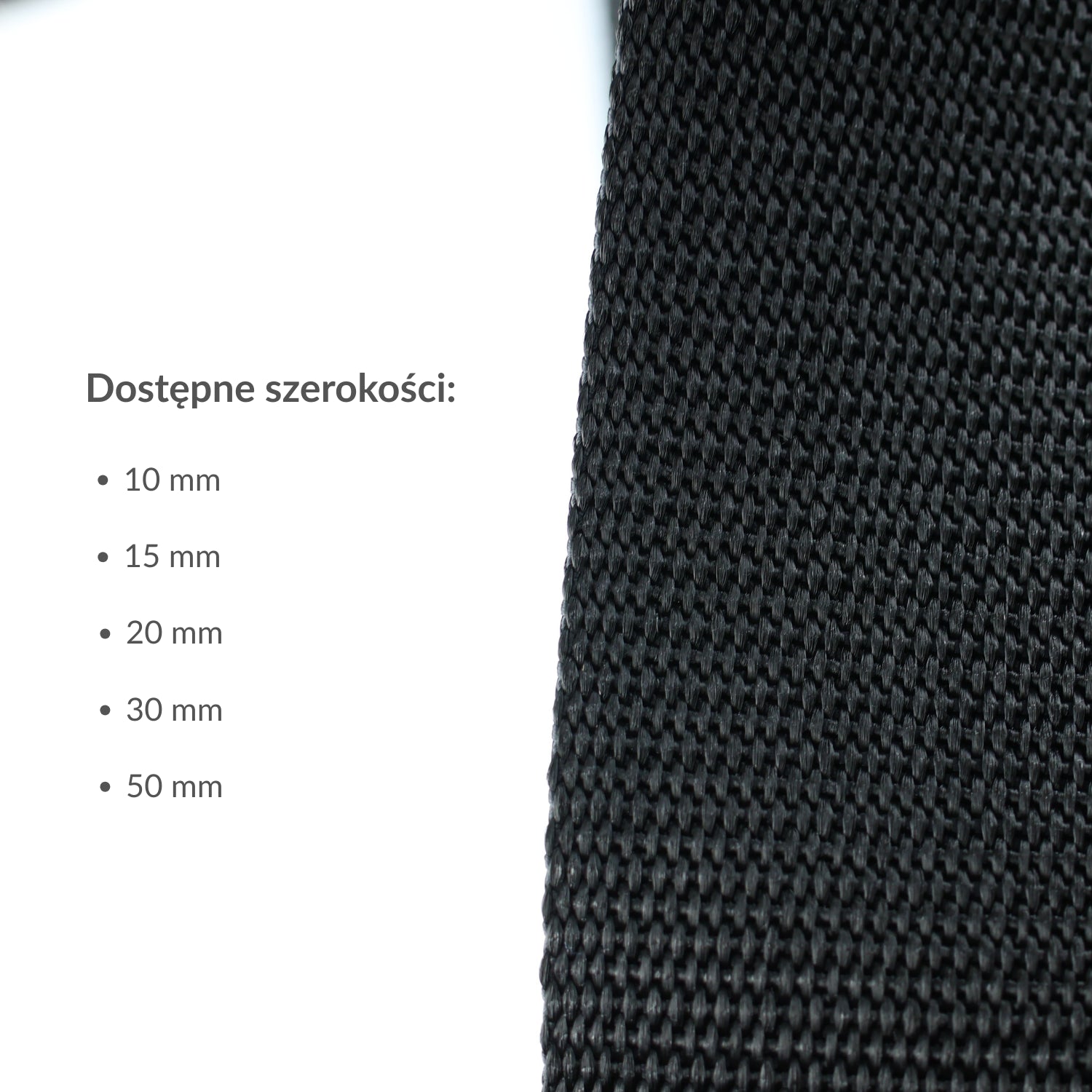 Webbing strap - polypropylene 30 mm/1 m black