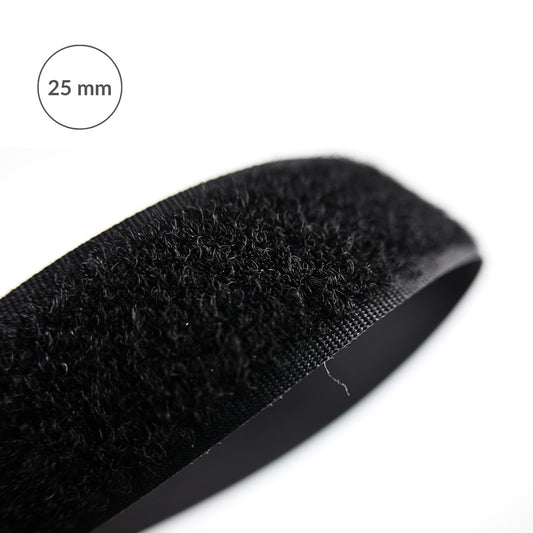 Páska suchý zip - smyčka 25 mm/1 m černá