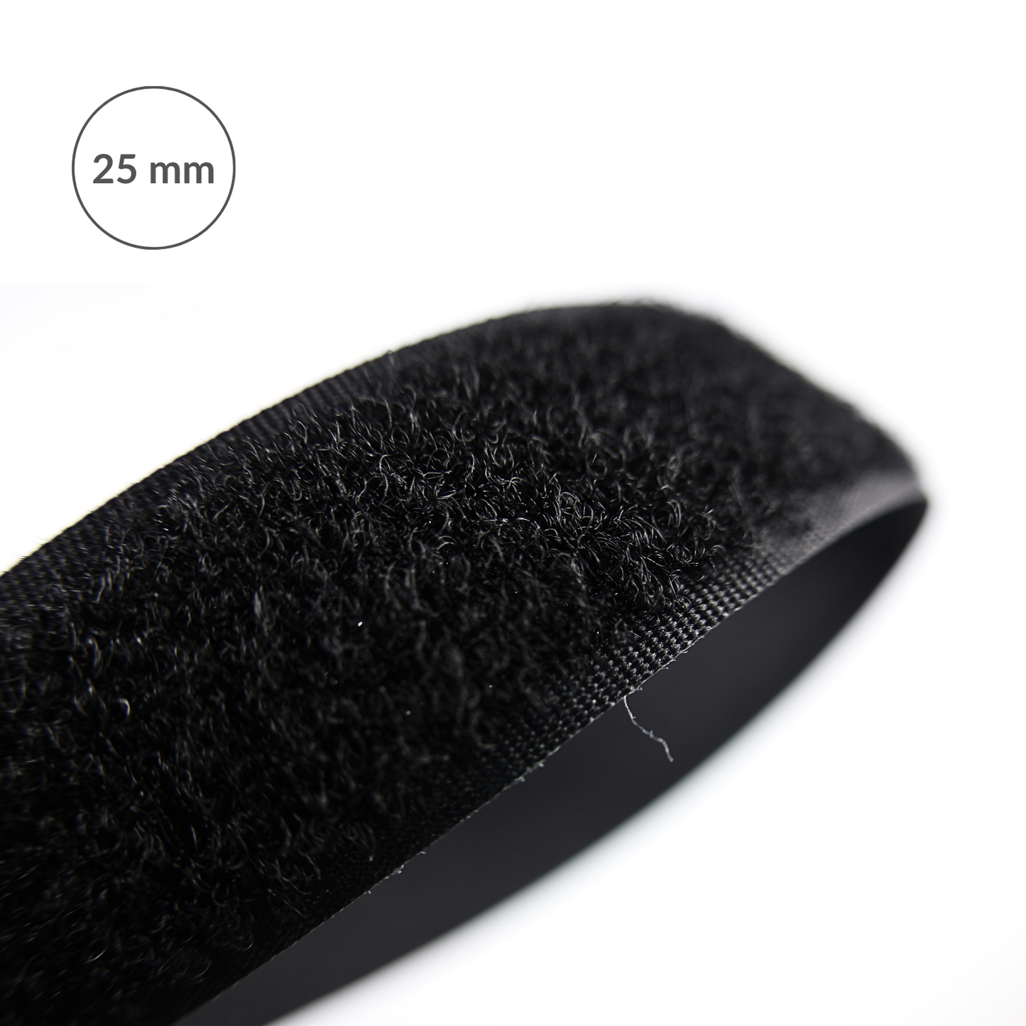 Páska suchý zip - smyčka 25 mm/1 m černá