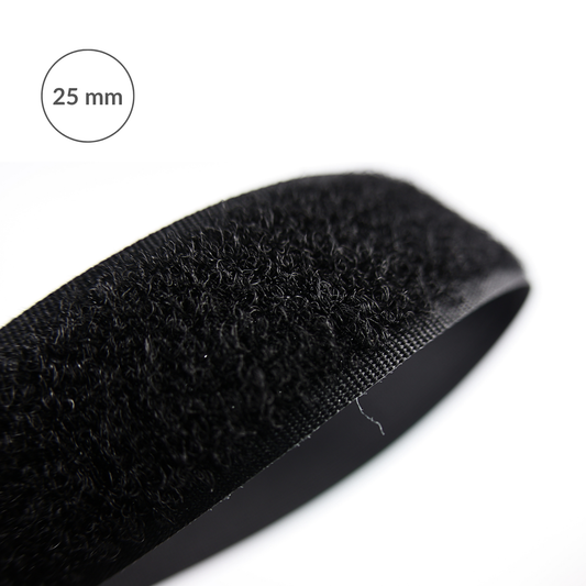 Páska suchý zip - smyčka 25 mm/1 m černá