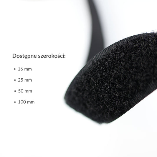 Páska na suchý zip - smyčková 100 mm/1 m černá