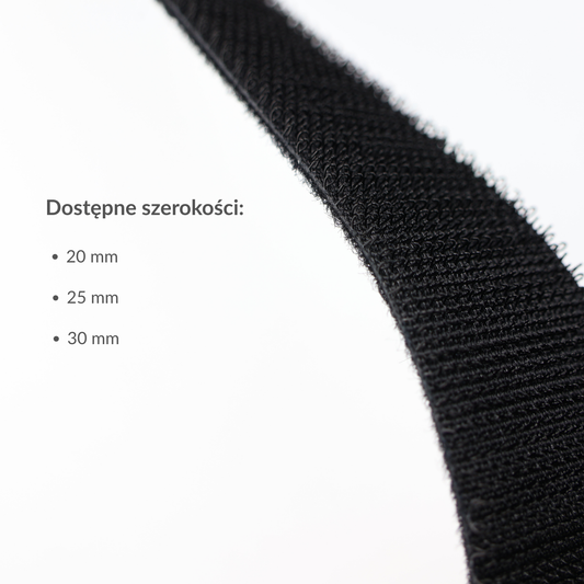 Taśma rzep - dwustronna 20 mm/1 m nylonowa czarna