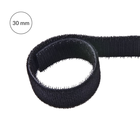 Taśma rzep - dwustronna 30 mm/1 m nylonowa czarna