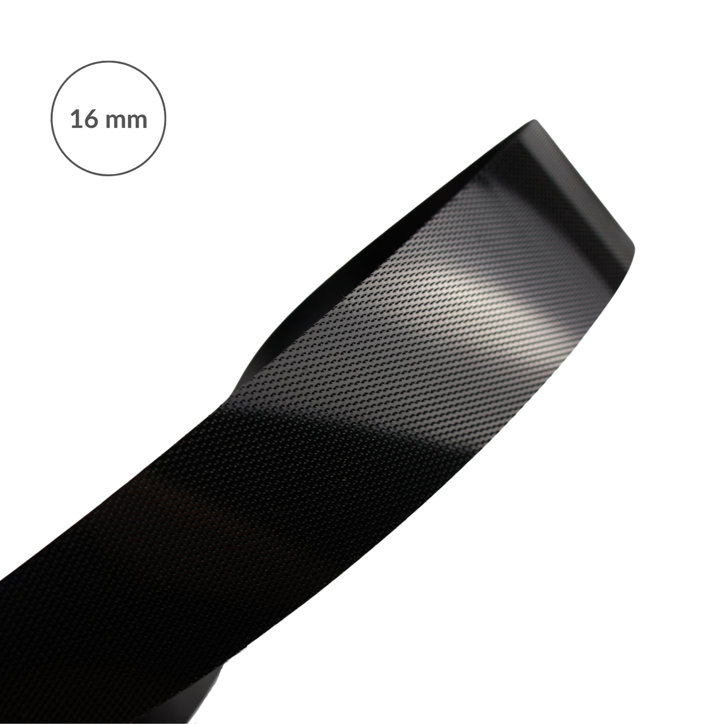 Low-profile hook velcro tape 16 mm/1 m nylon black